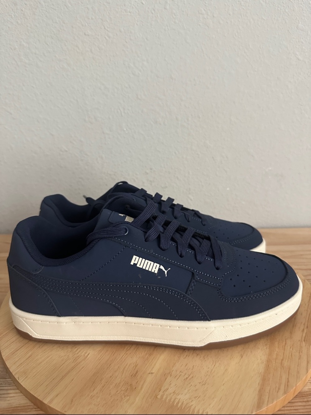 Puma Navy Blue and White Low-Top Sneakers - Picture 2 of 7
